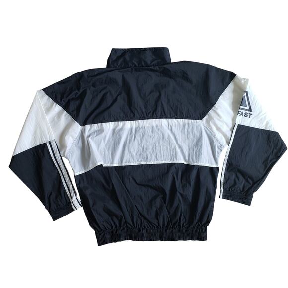 VTG Windbreaker Jacket Live Fast Men XL Stefano Ripstop Outdoor Mock Neck Bomber - Picture 2 of 9